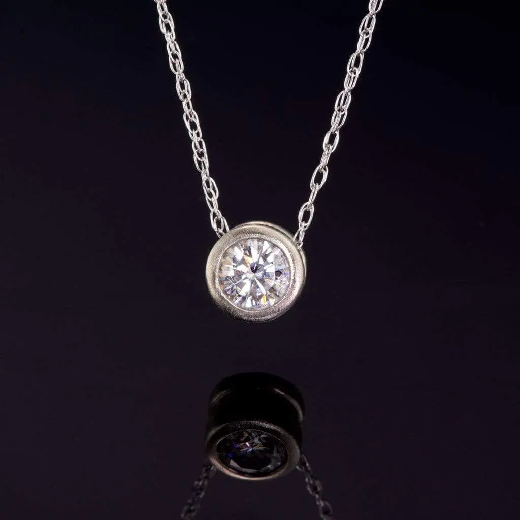 Classic Round 0.5ct Moissanite Slide Pendant Necklace