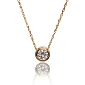 Classic Round 0.5ct Moissanite Slide Pendant Necklace