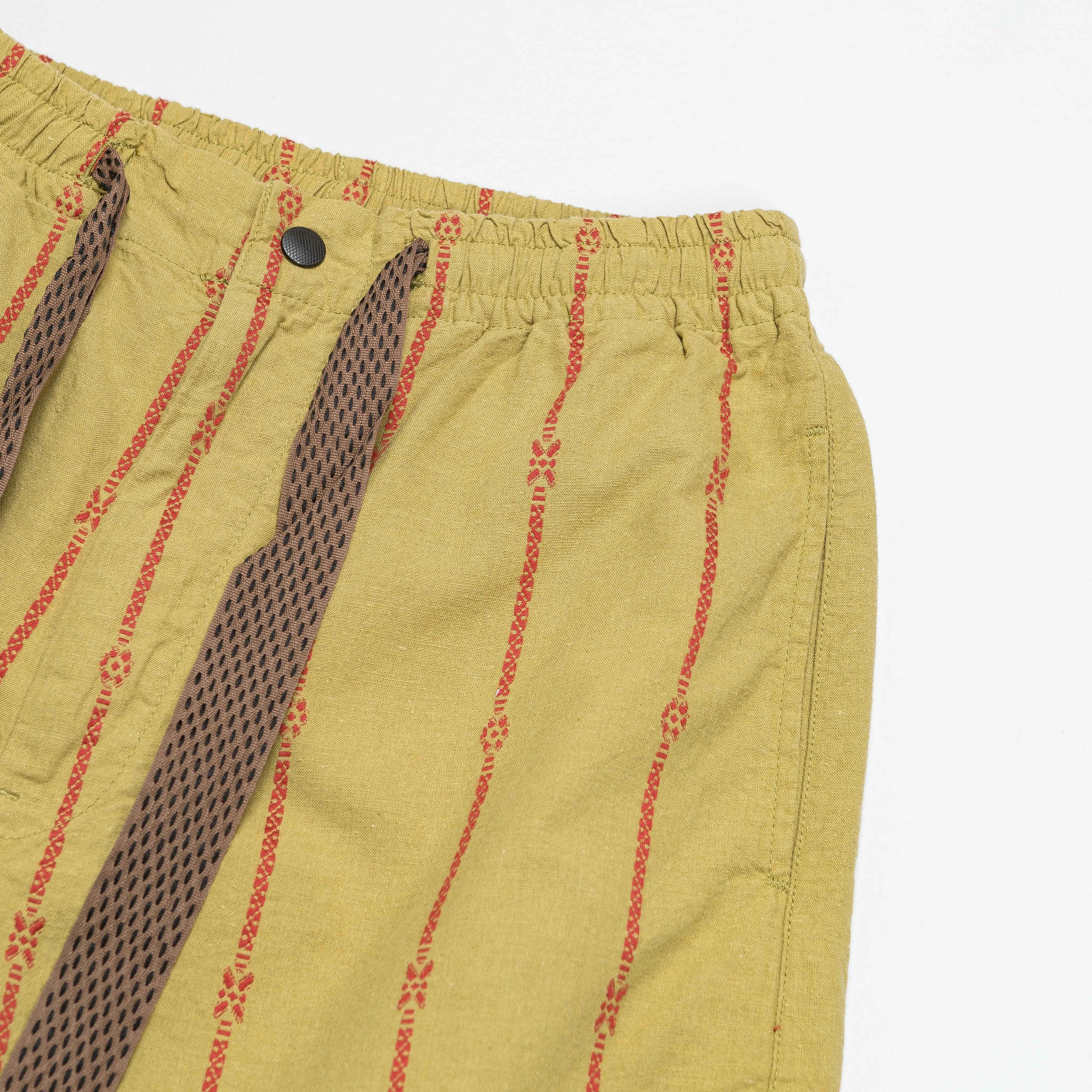 Cotton Linen SIAM Stripe EASY Pants - Light Khaki