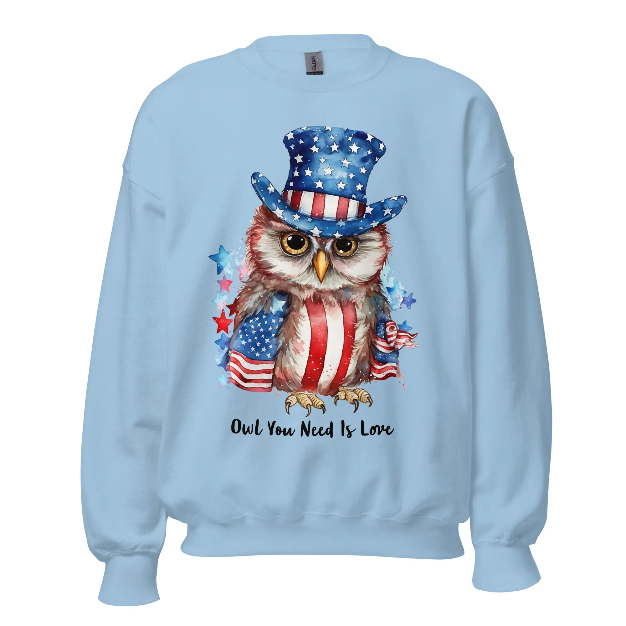 Custom Patriotic Owl For Owl Lovers, Bird Lovers, Night Lovers Sweatshirt