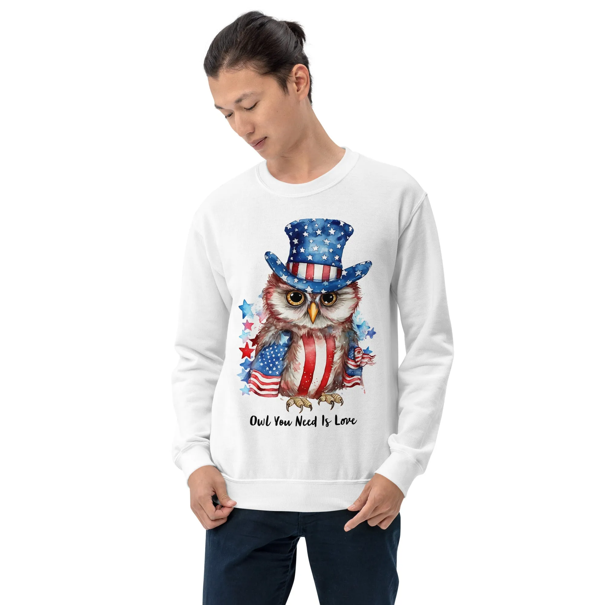 Custom Patriotic Owl For Owl Lovers, Bird Lovers, Night Lovers Sweatshirt