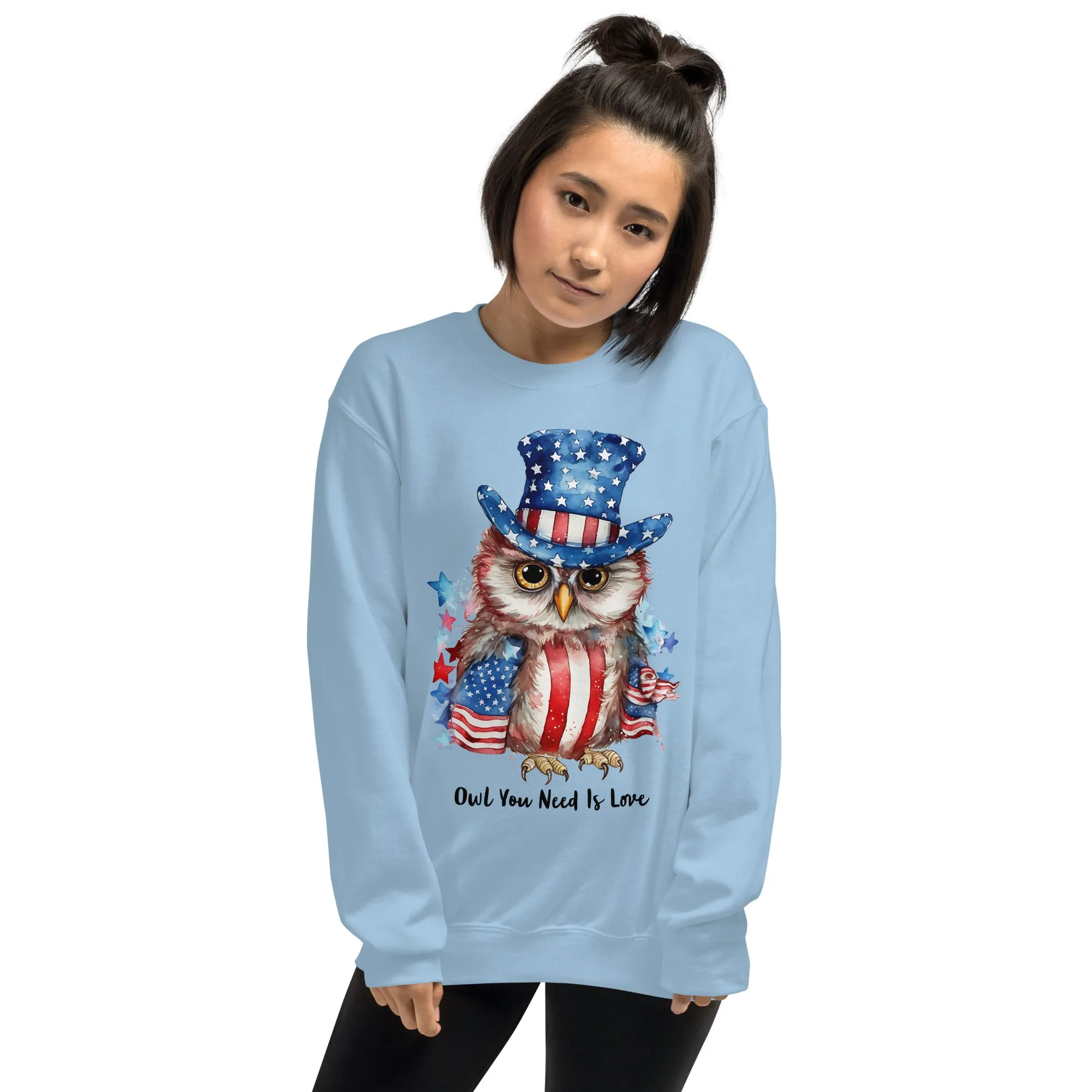 Custom Patriotic Owl For Owl Lovers, Bird Lovers, Night Lovers Sweatshirt