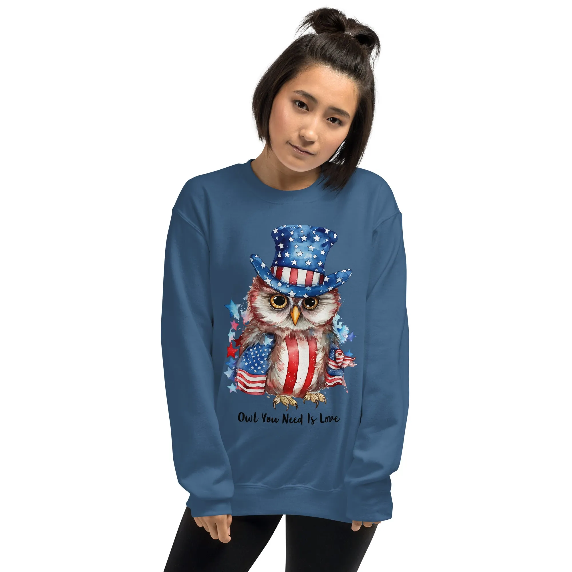 Custom Patriotic Owl For Owl Lovers, Bird Lovers, Night Lovers Sweatshirt