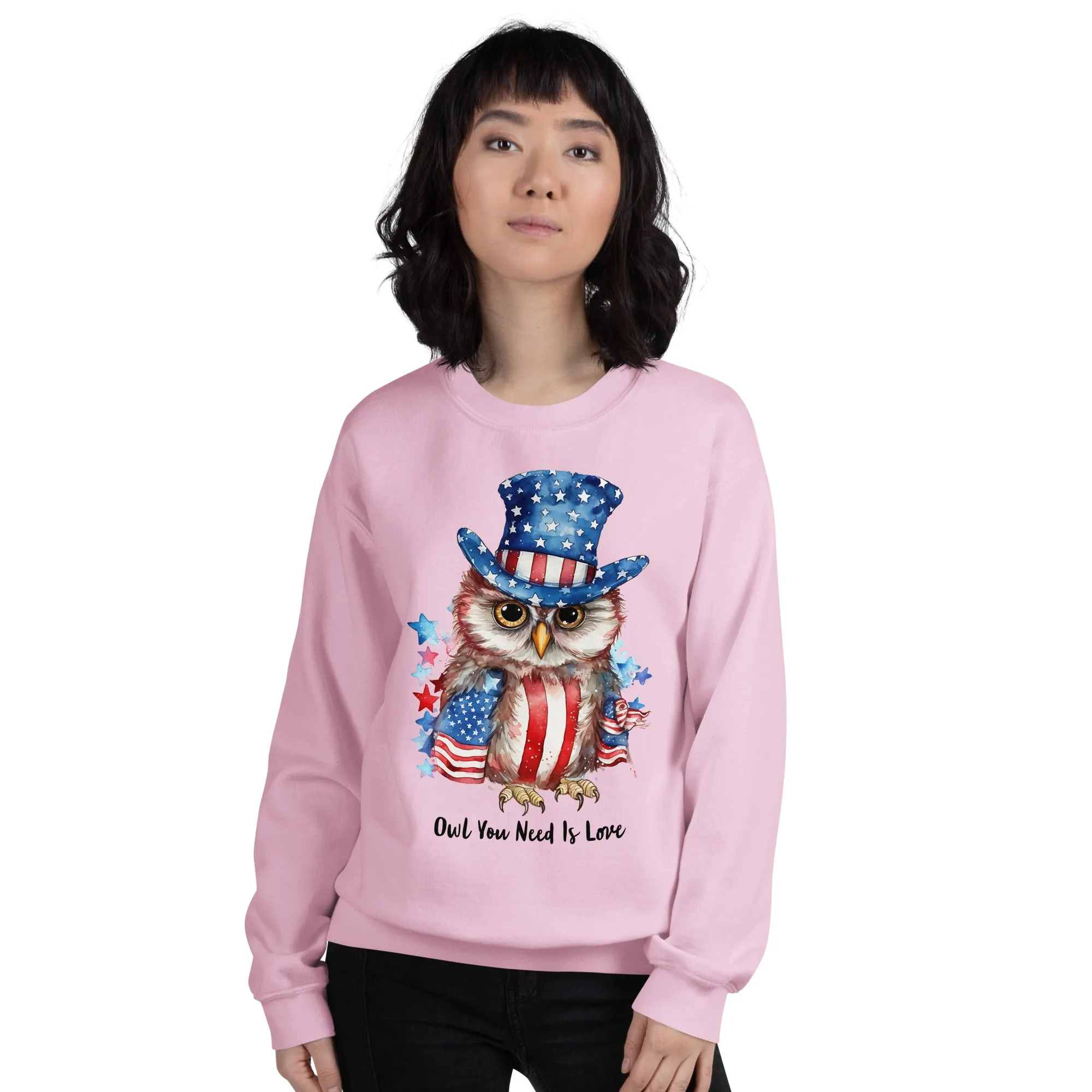 Custom Patriotic Owl For Owl Lovers, Bird Lovers, Night Lovers Sweatshirt