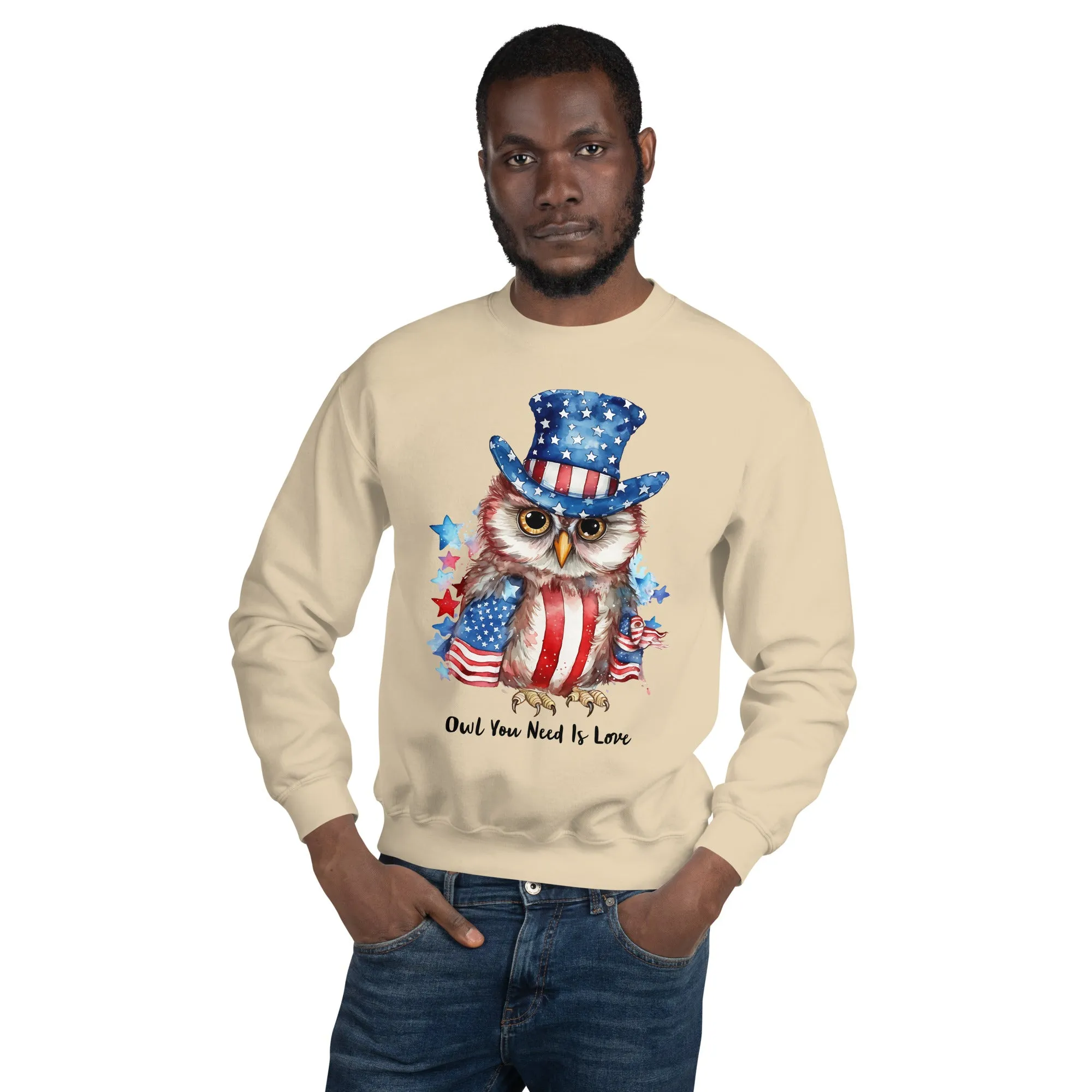 Custom Patriotic Owl For Owl Lovers, Bird Lovers, Night Lovers Sweatshirt