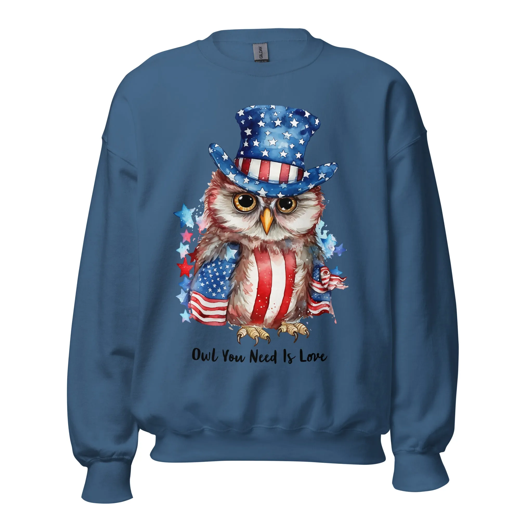 Custom Patriotic Owl For Owl Lovers, Bird Lovers, Night Lovers Sweatshirt