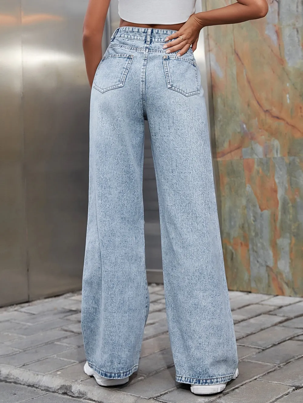 DressBetty - Ripped Baggy High Waist Jeans