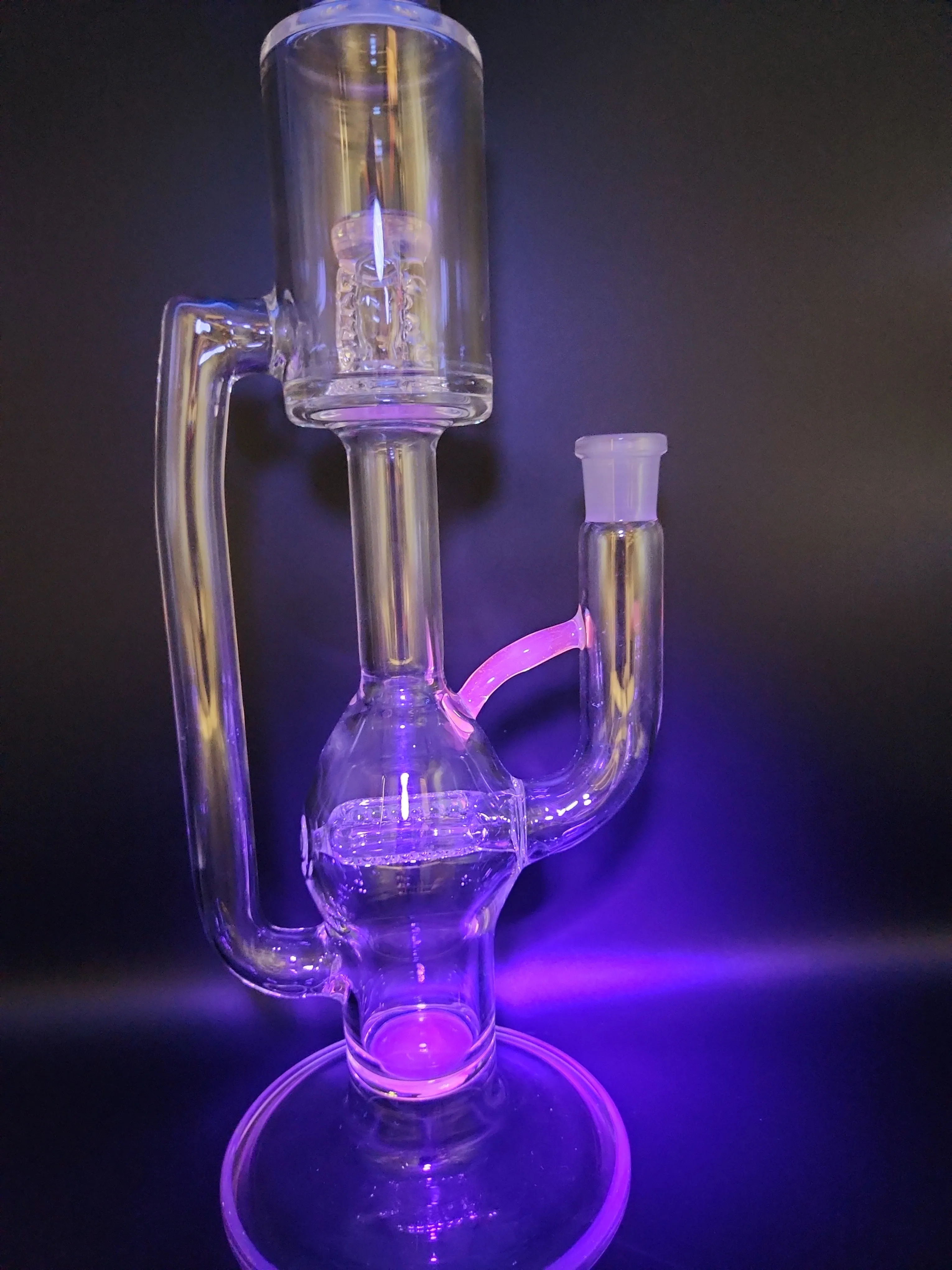 Dual Slitted UV Inline Space Staff Recycler - Fire Within Glass