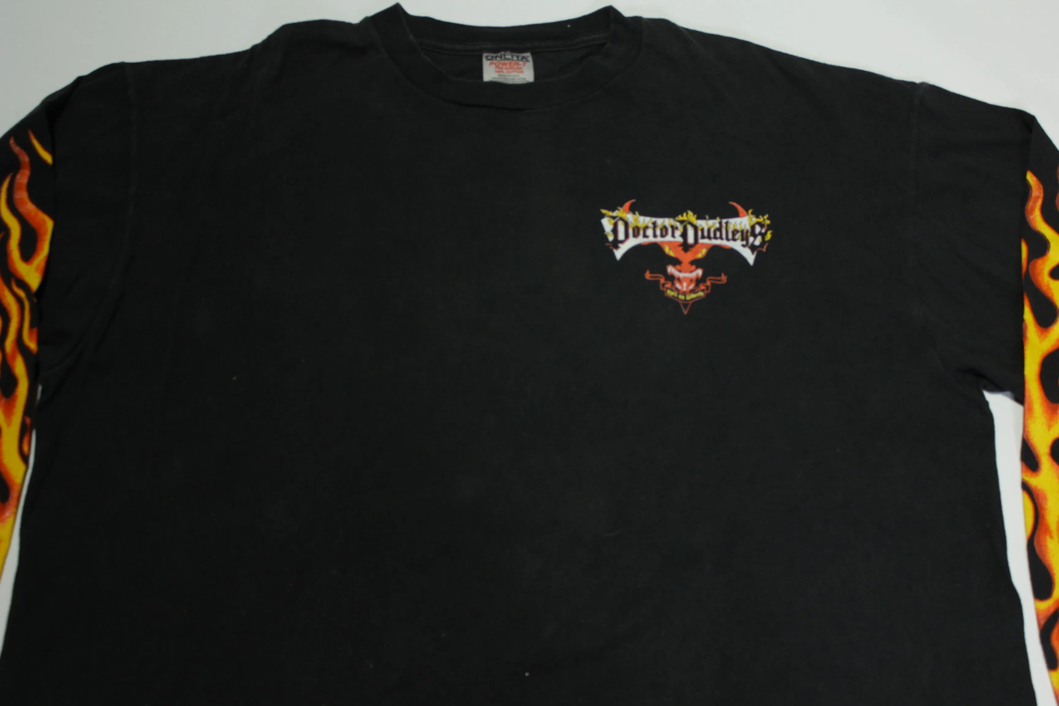 Dudley Perkins San Francisco Vintage 90's Dr. Dudleys Flame Hell On Wheels Long Sleeve T-Shirt