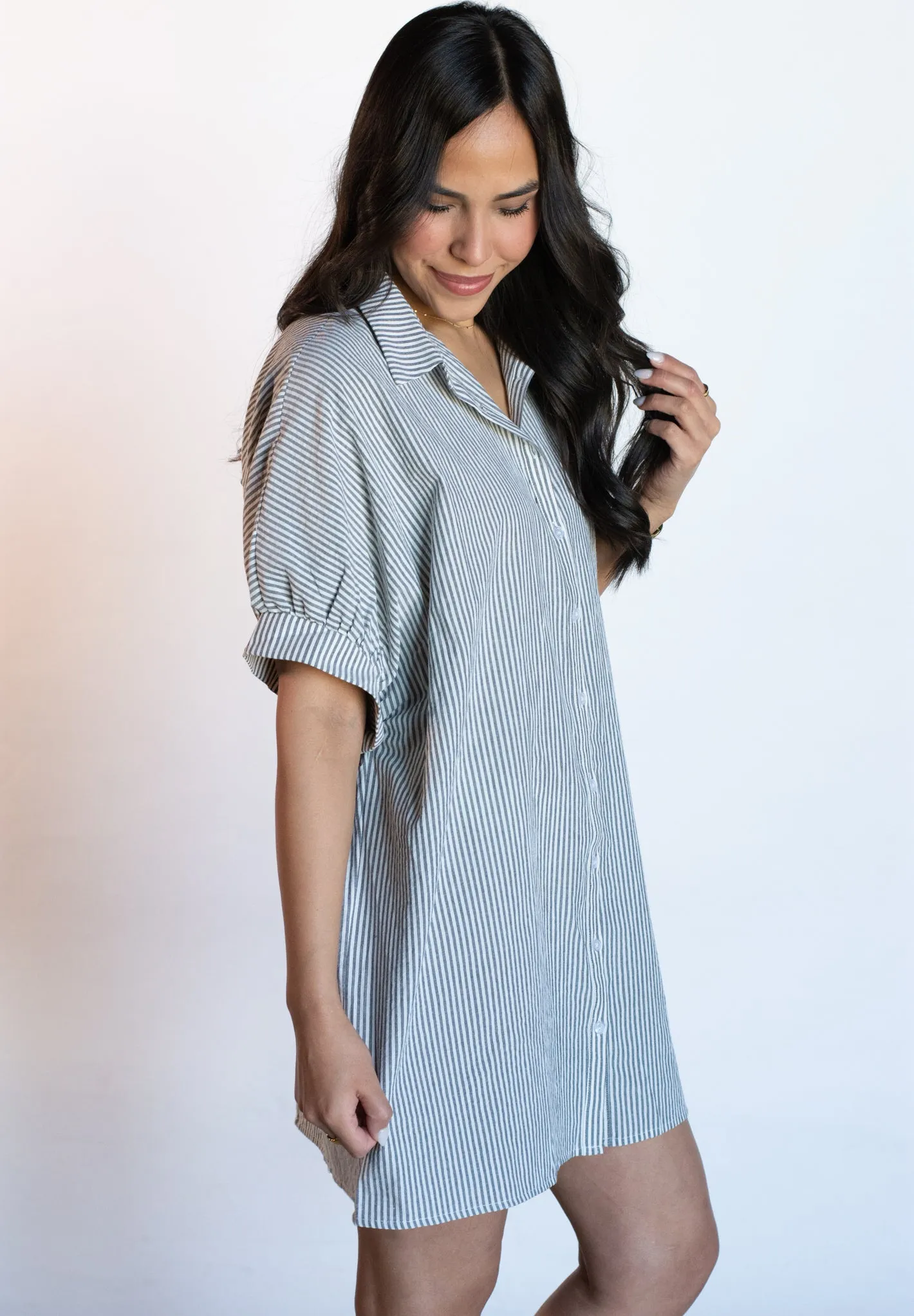 Graceful Darling Striped Button Down Dress