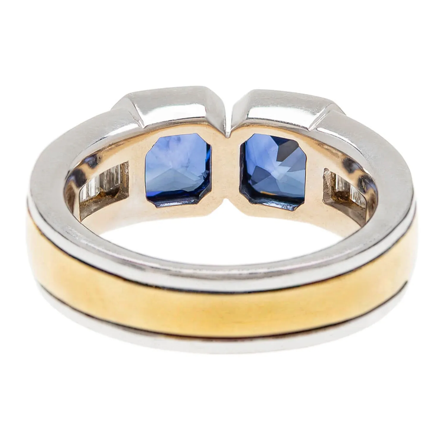 HANS D. KRIEGER Estate 18k Sapphire   Diamond Ring