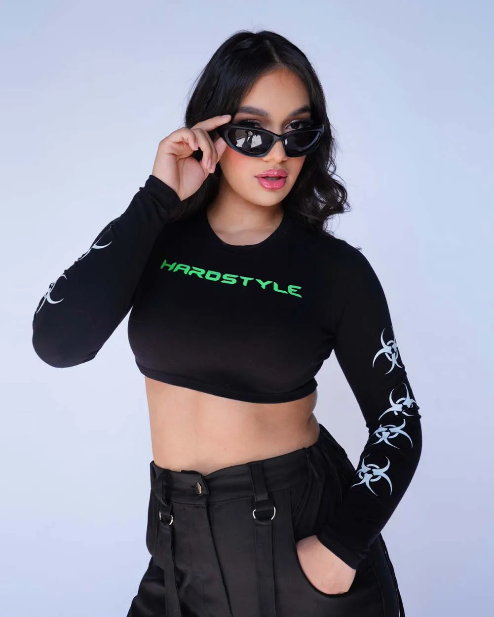 Hardstyle Hottie Long Sleeve Crop Top