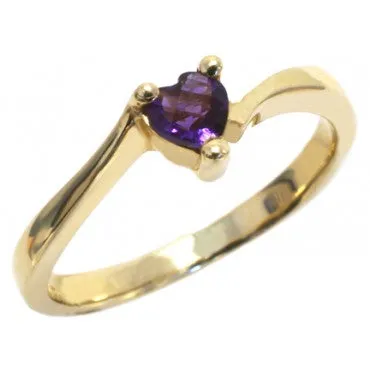 Heart shaped Amethyst ring