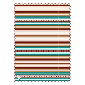 HOOEY FLEECE BLANKET RED/WHITE/TURQUOISE SERAPE