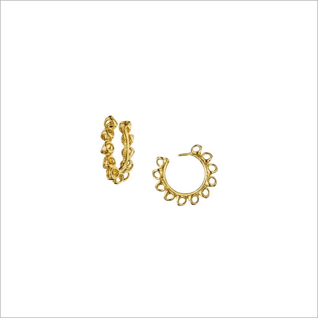 Icona Small Hoop Earrings in Sterling Silver plated with 18k Yellow Gold