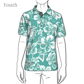 Jade Bloom - OGA Youth Polo - Jade Green