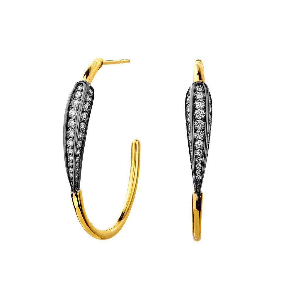 Jardin Love Leaf Diamond Hoops