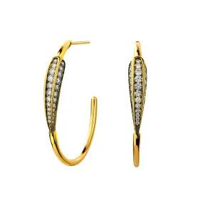 Jardin Love Leaf Diamond Hoops