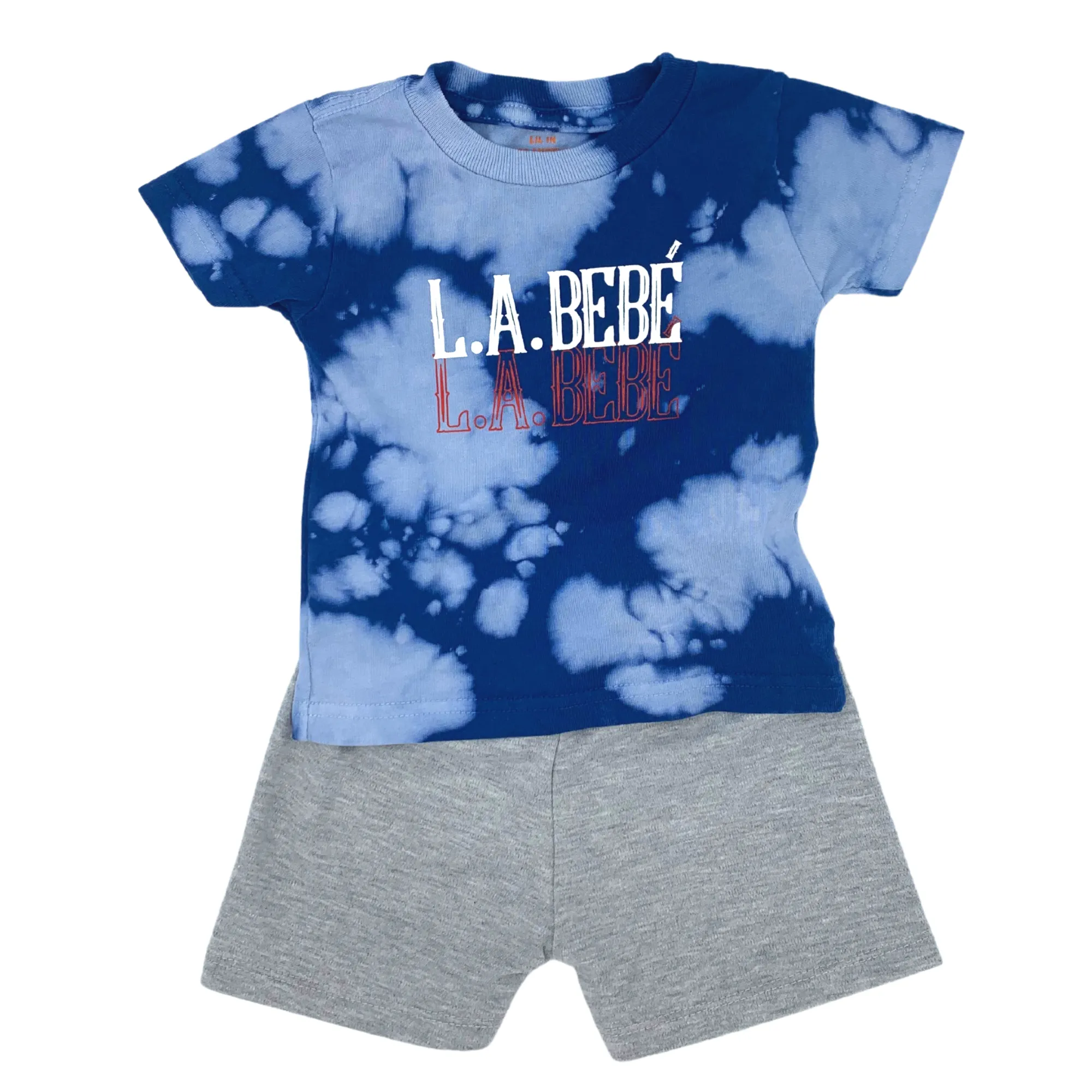 L.A. BEB blue tie dye tee