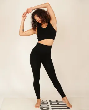 Lisa-Jane Organic Cotton Yoga Leggings In Black