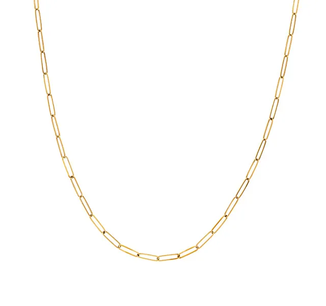 Long Link Gold Chain Necklace 20