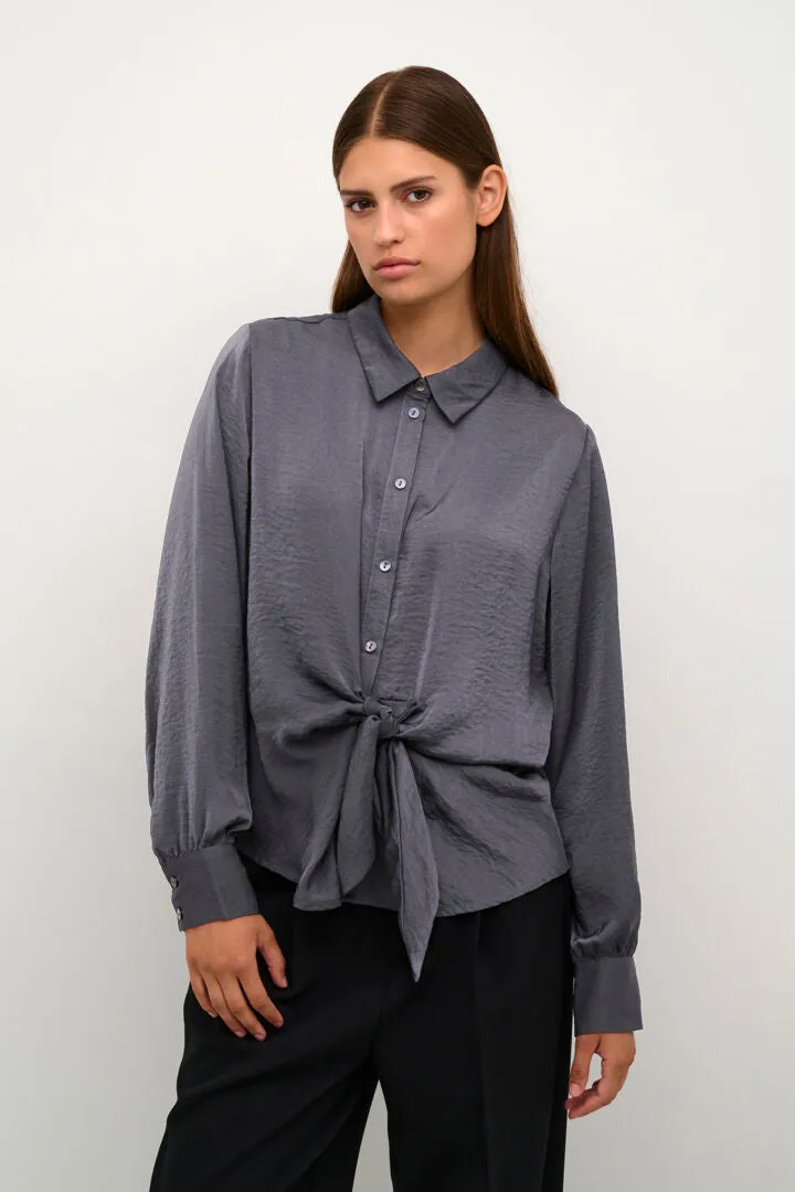 My Essential Wardrobe Alba Blouse in Iron Grey