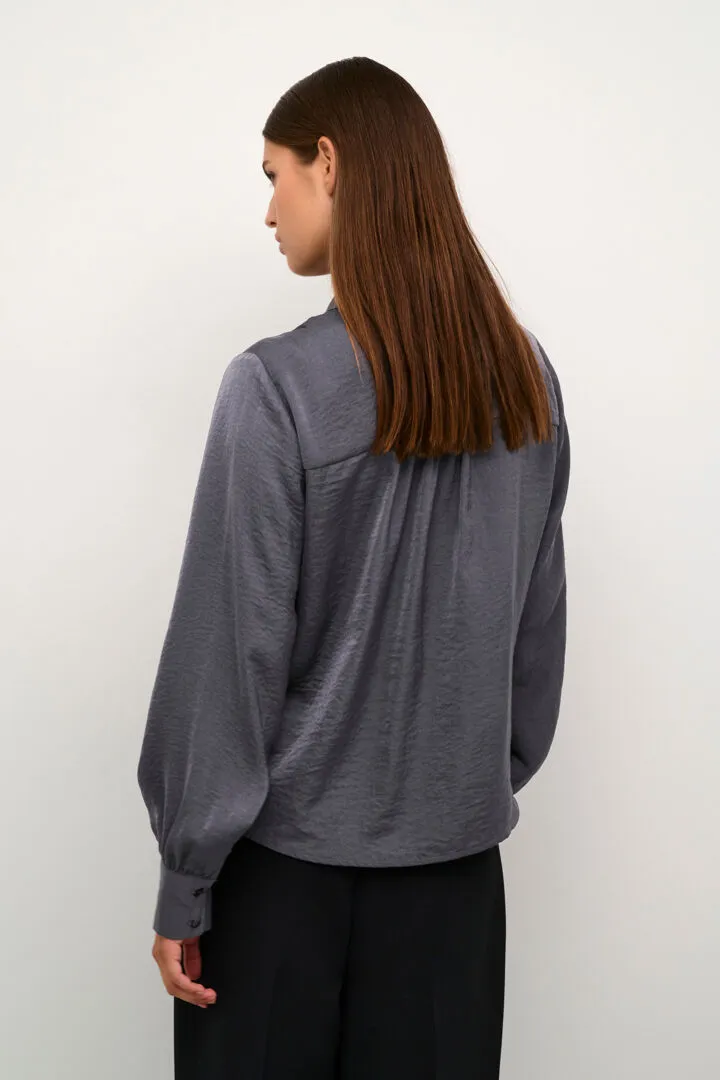 My Essential Wardrobe Alba Blouse in Iron Grey