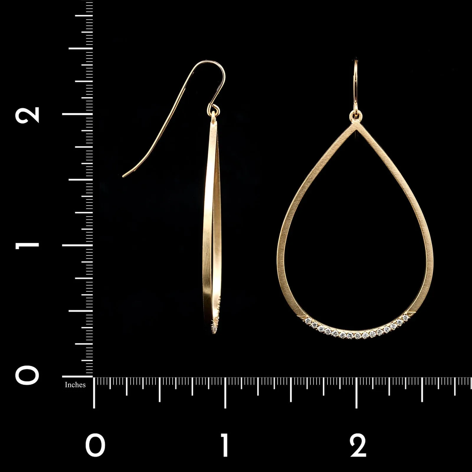 Nicole Landaw 14K Yellow Gold Estate Diamond Teardrop Earrings