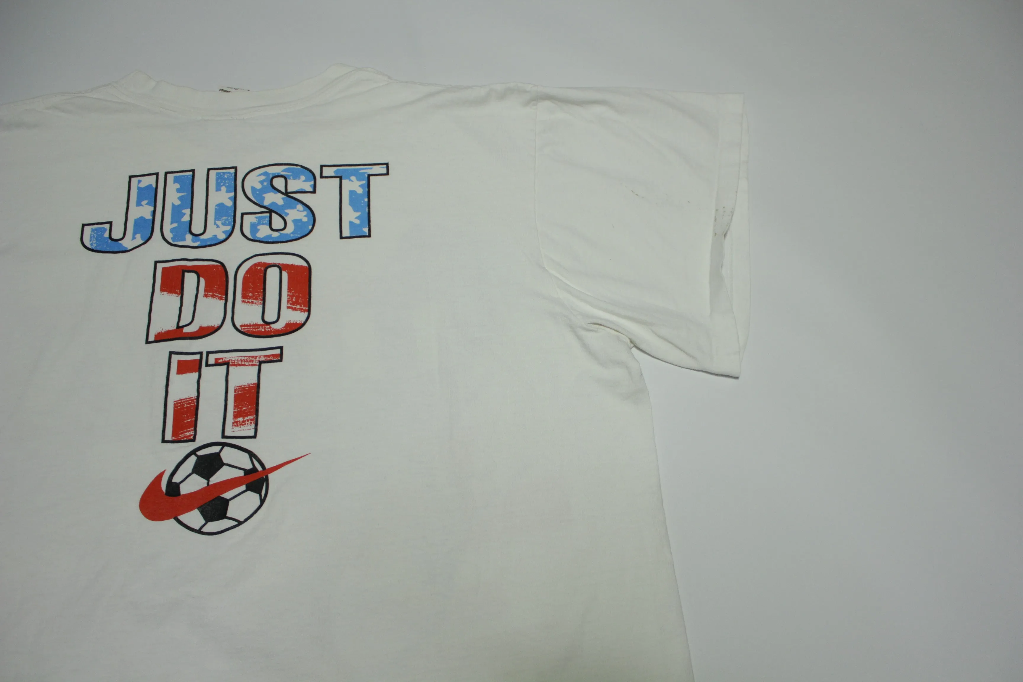 Nike Just Do It Vintage 90's Soccer Ball USA Grey Tag Single Stitch Made in USA T-Shirt