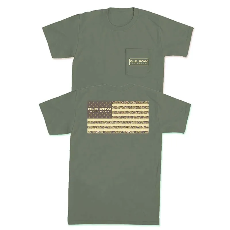 Outdoors Camo Flag Short Sleeve T-Shirt