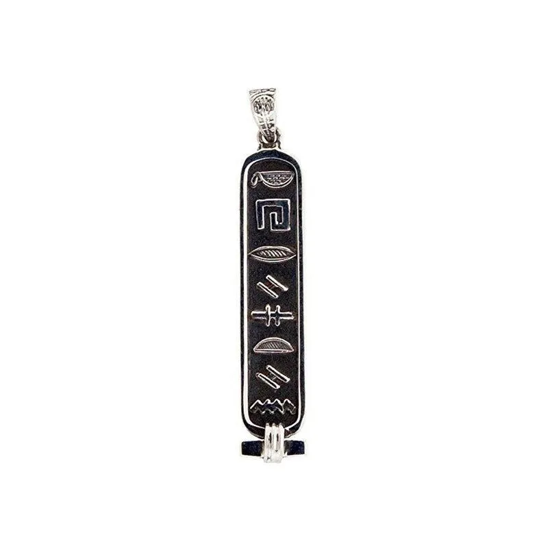 Personalized Oxidized Sterling Silver Cartouche Pendant