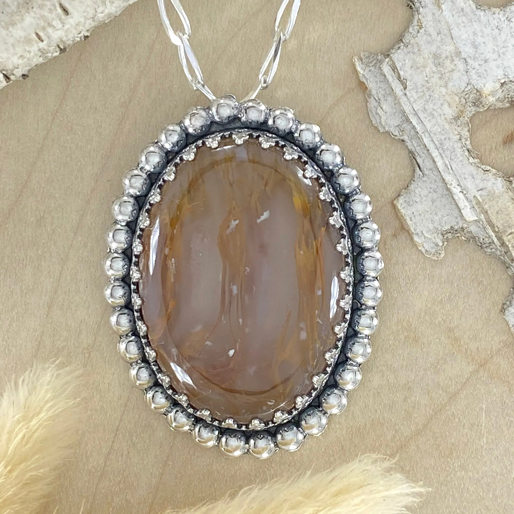 Priday Moss Agate Pendant Necklace