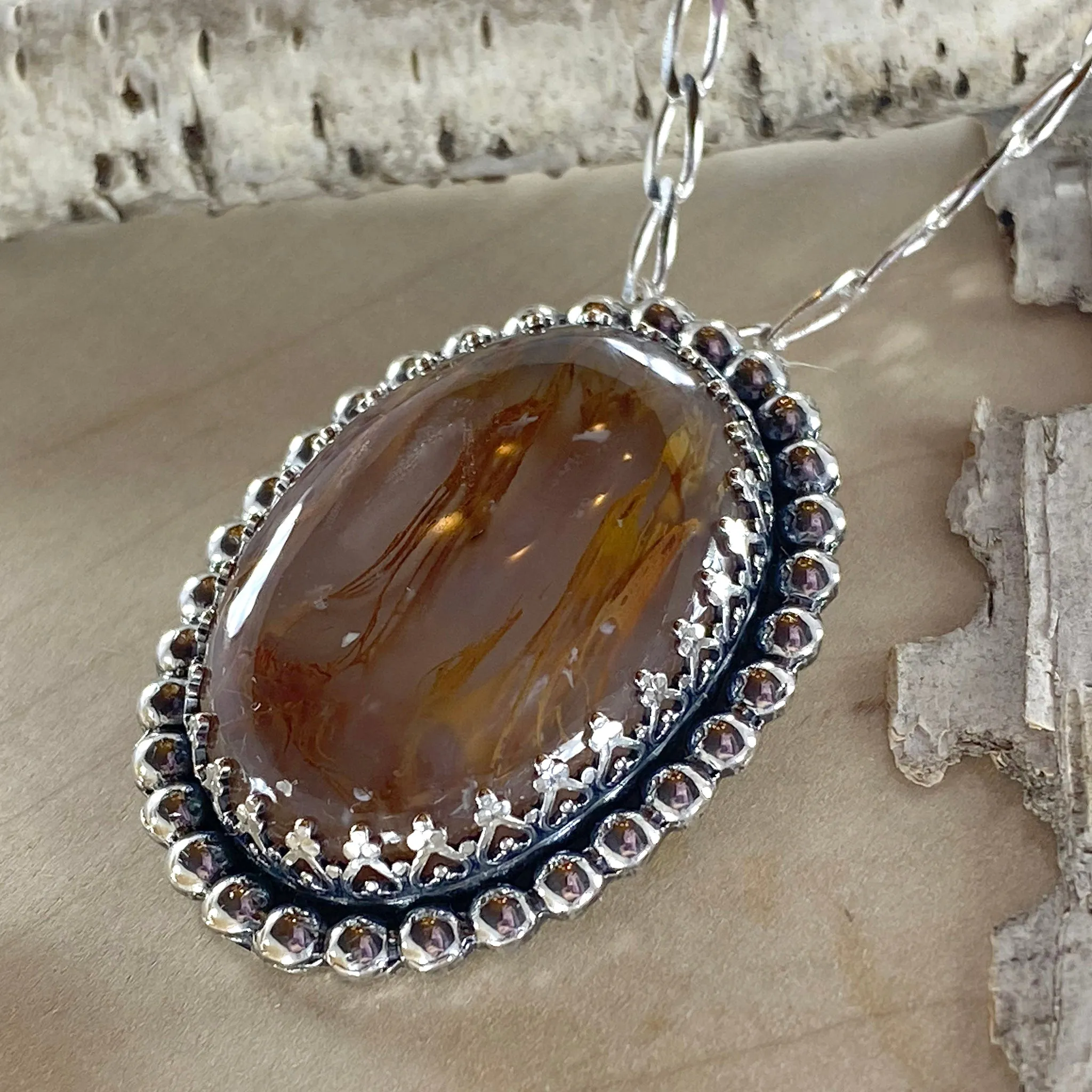 Priday Moss Agate Pendant Necklace