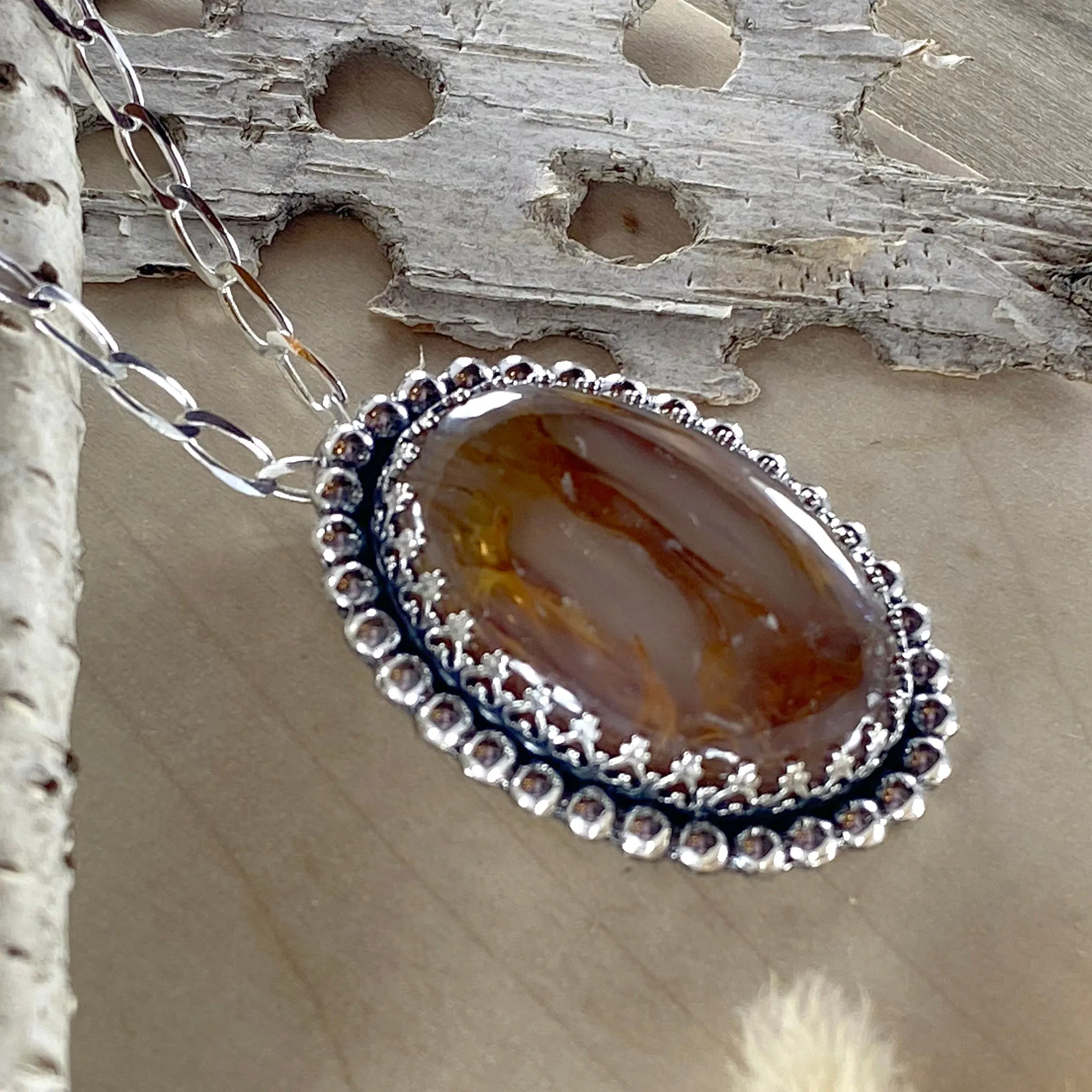 Priday Moss Agate Pendant Necklace