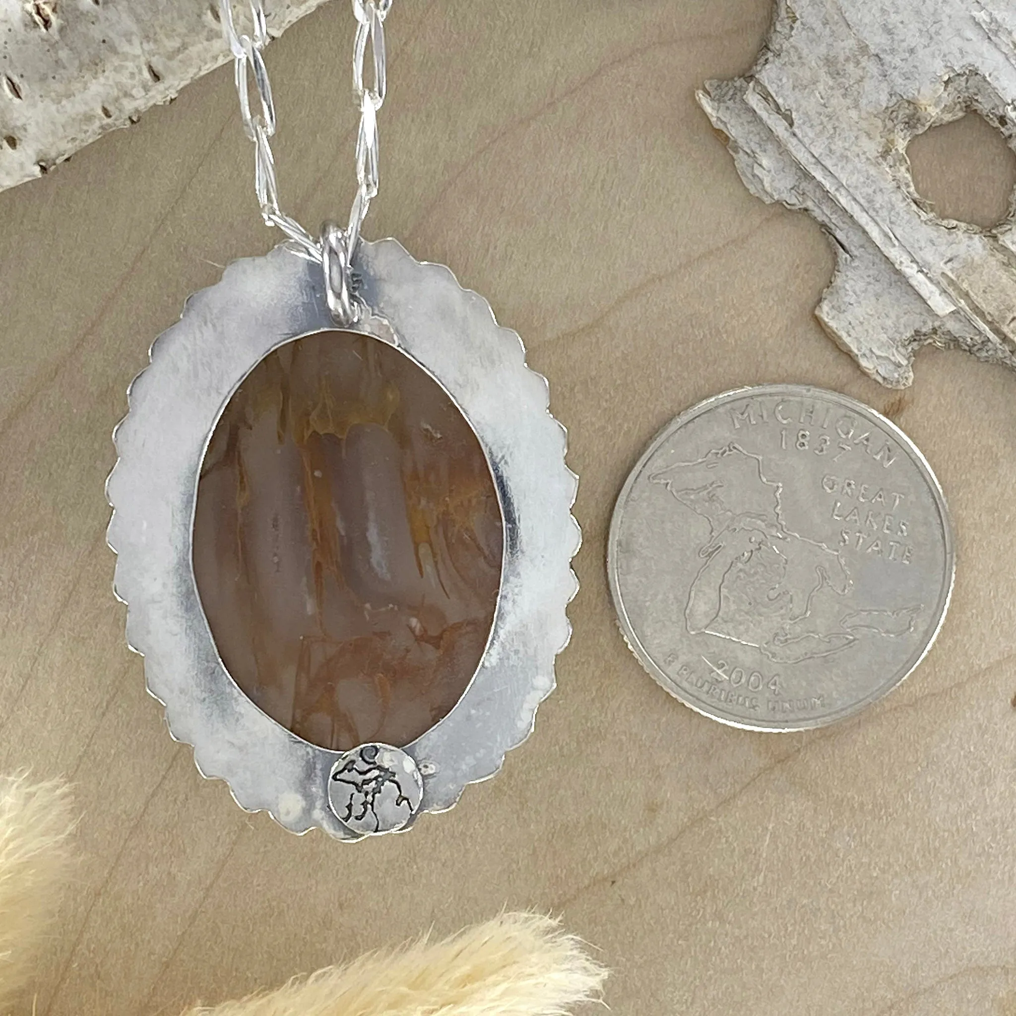 Priday Moss Agate Pendant Necklace