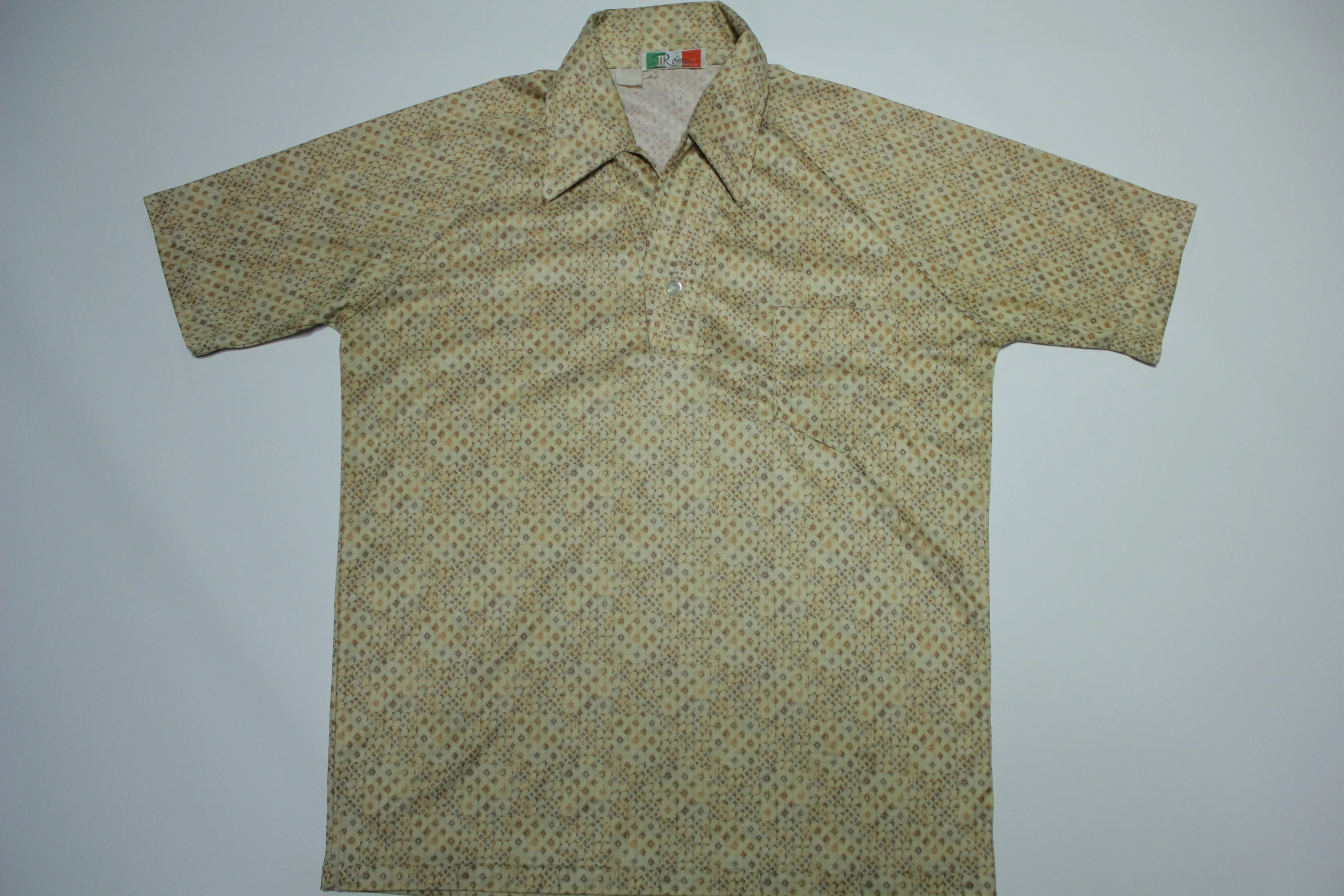 Roma Vintage 70's Disco Polyester Polo Silky Soft Shirt