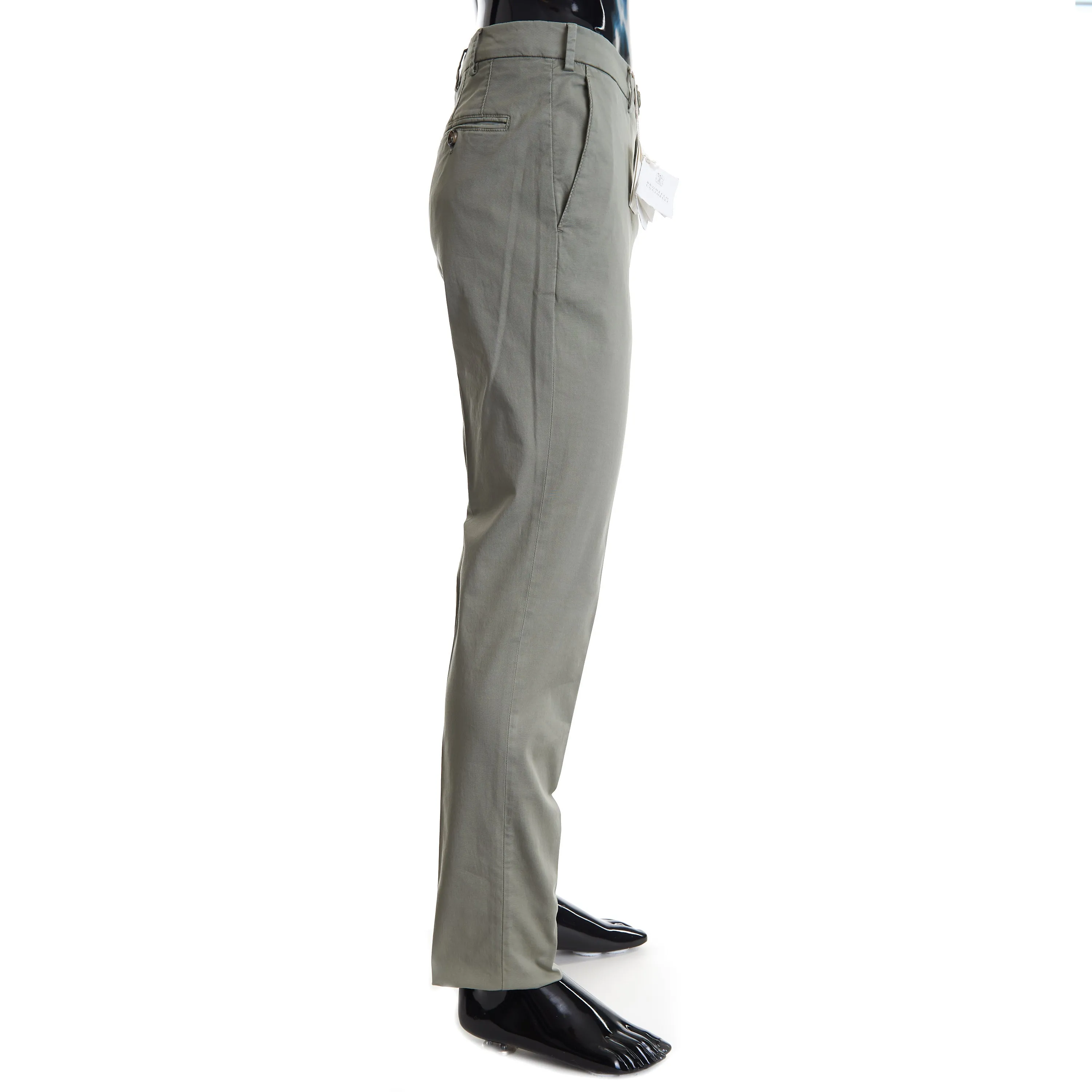 Sage Green Italian Fit Trousers / Pants - Pima Comfort Cotton Gabardine