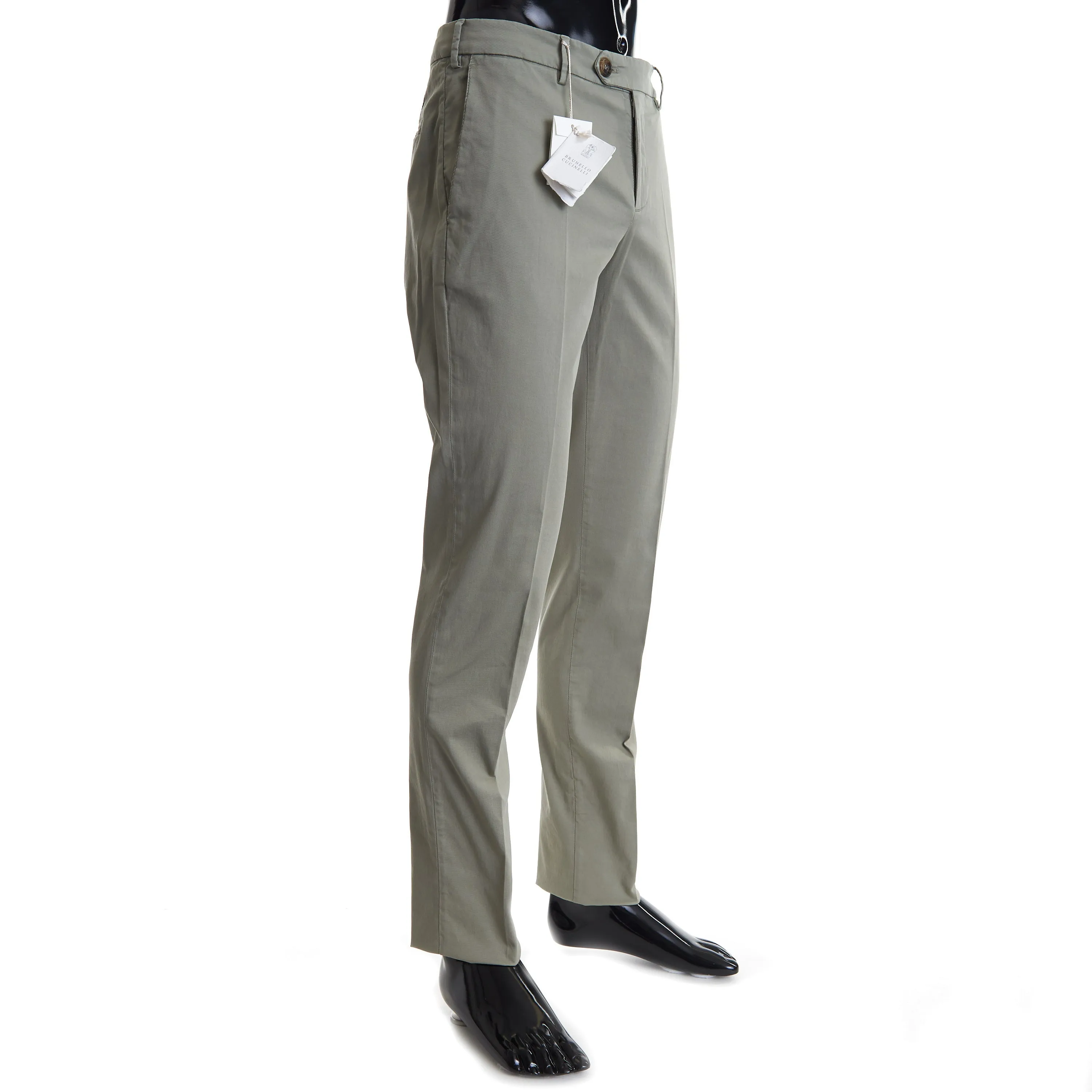 Sage Green Italian Fit Trousers / Pants - Pima Comfort Cotton Gabardine