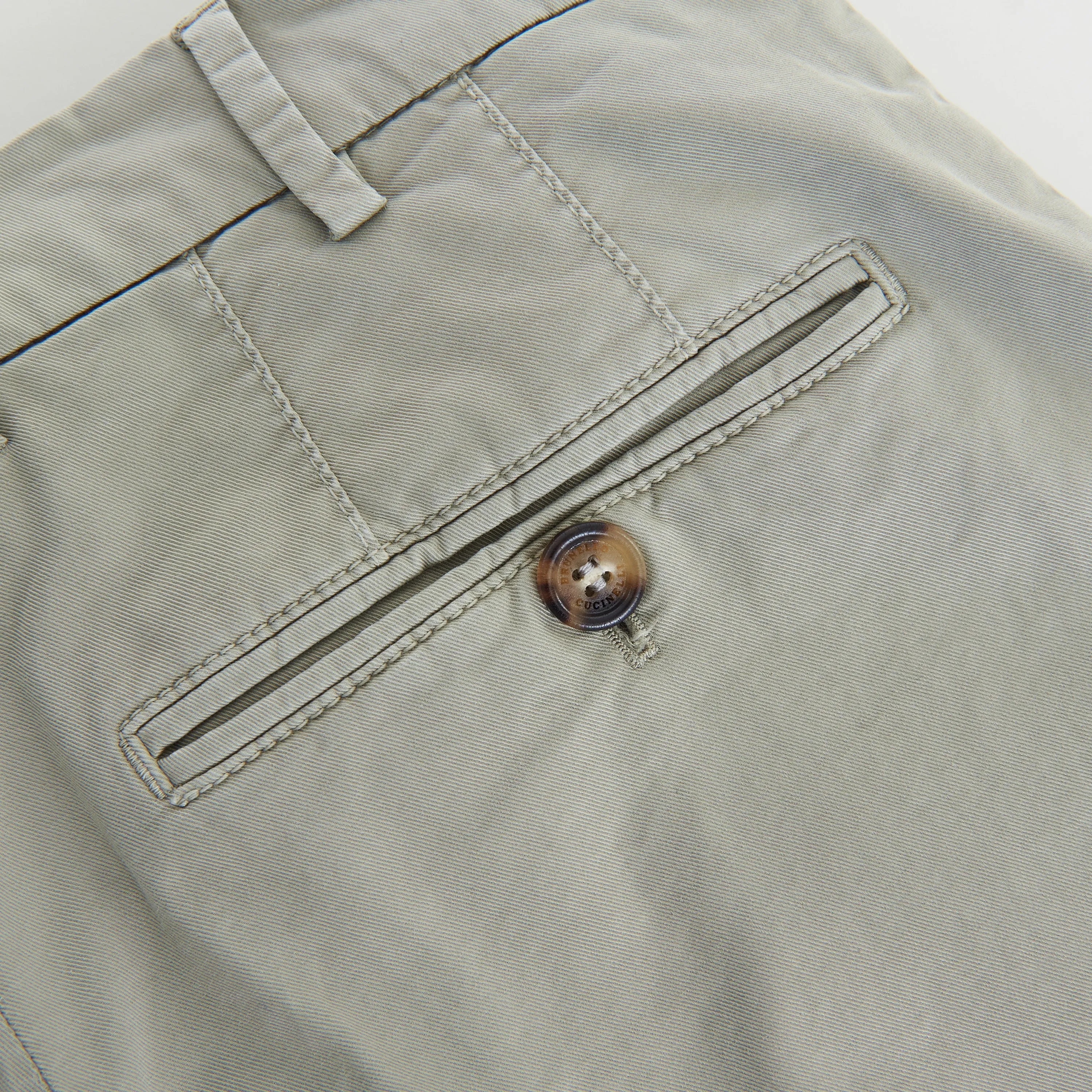 Sage Green Italian Fit Trousers / Pants - Pima Comfort Cotton Gabardine