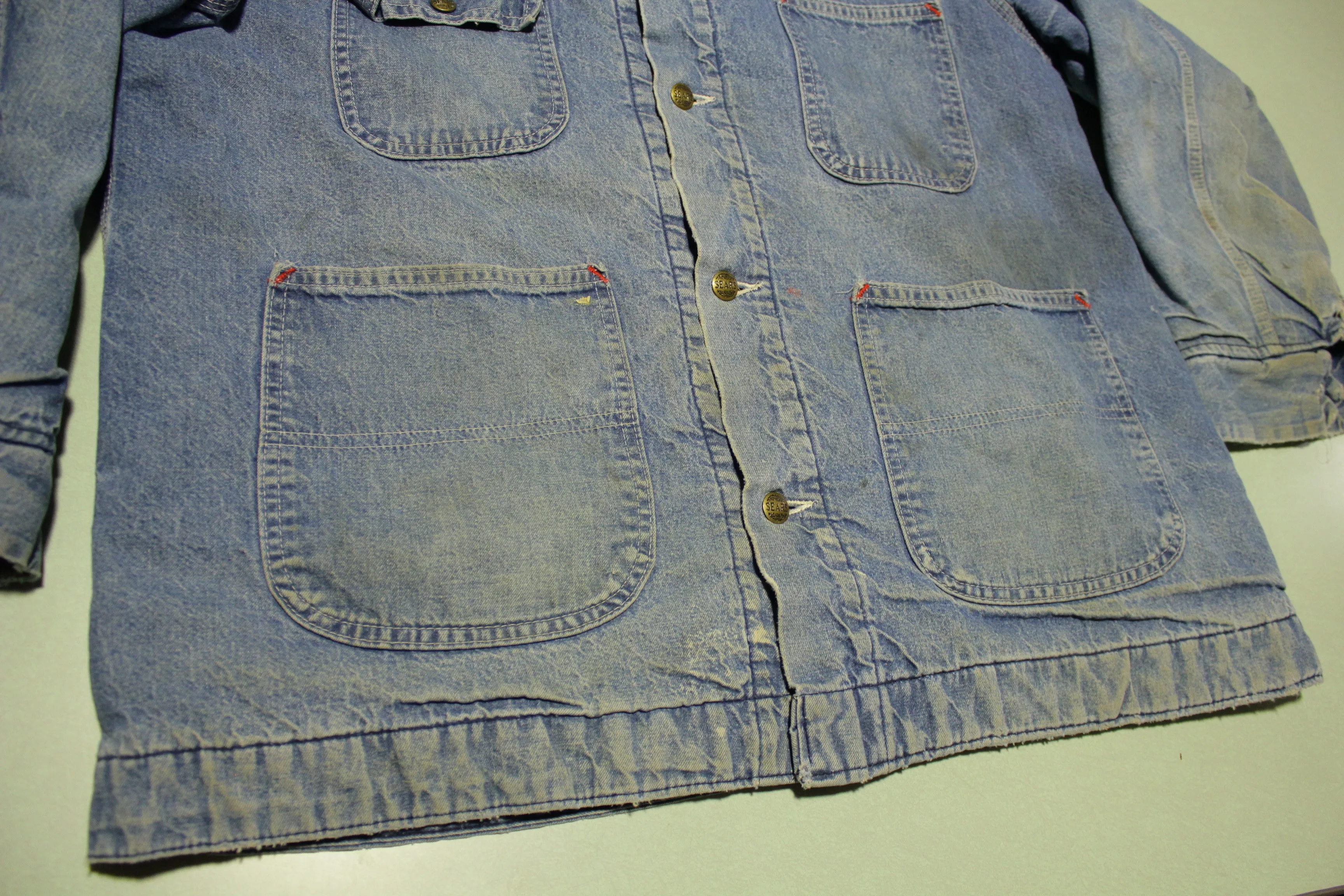 Sears Work Leisure Vintage 70's 80's Blanket Lined Denim Chore Jean Jacket