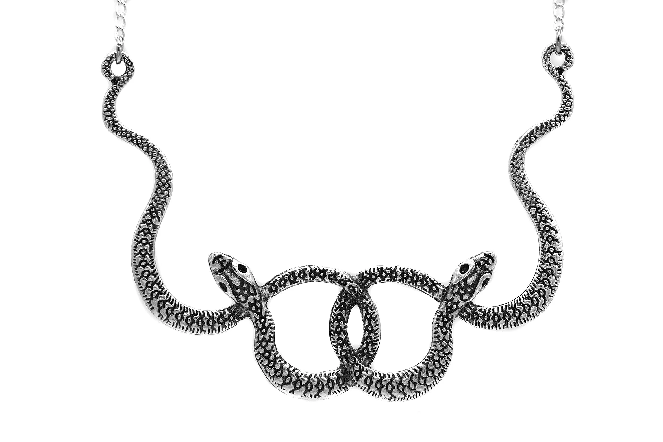 Silver Double Snake Necklace