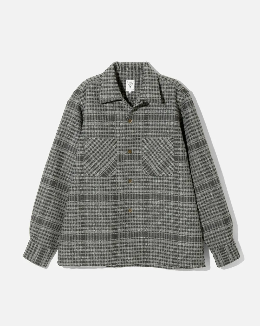 South2 West8 One-Up Shirt - AC/W/PE/N Plaid JQ. - Grey