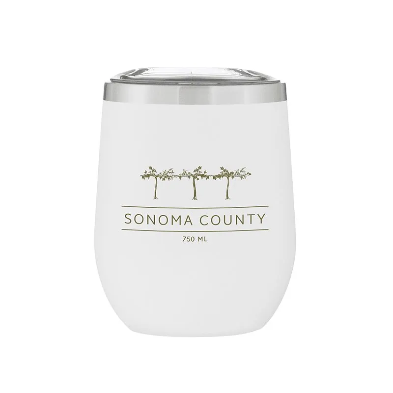 Stemless Stainless Steel Powder Coated Wine Cup Sonoma County Vines