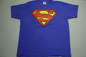 Superman DC Comics Big Emblem Chest Logo Vintage 90's Gildan Promo T-Shirt