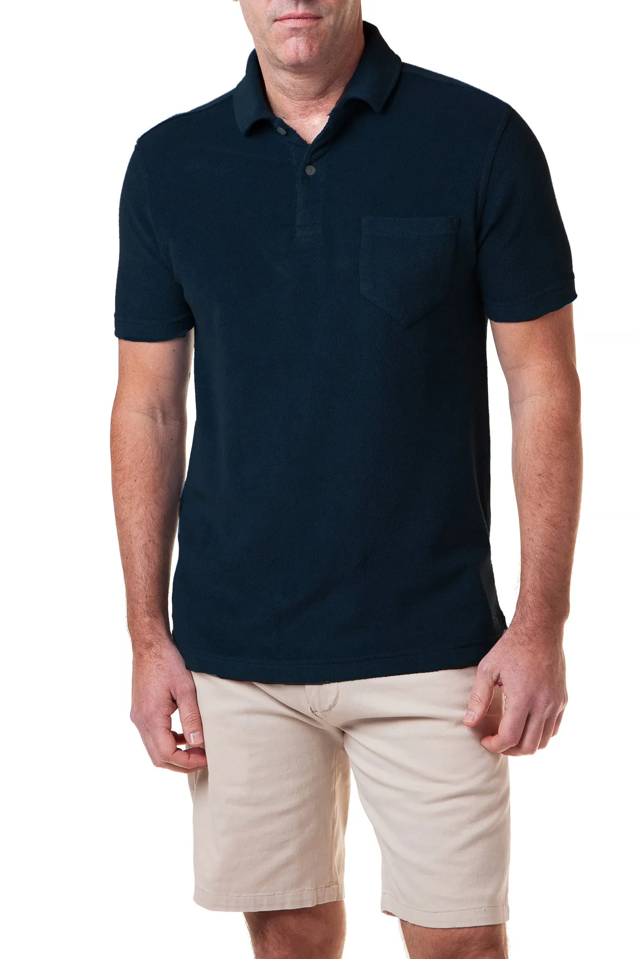 Terry Cloth Polo Navy