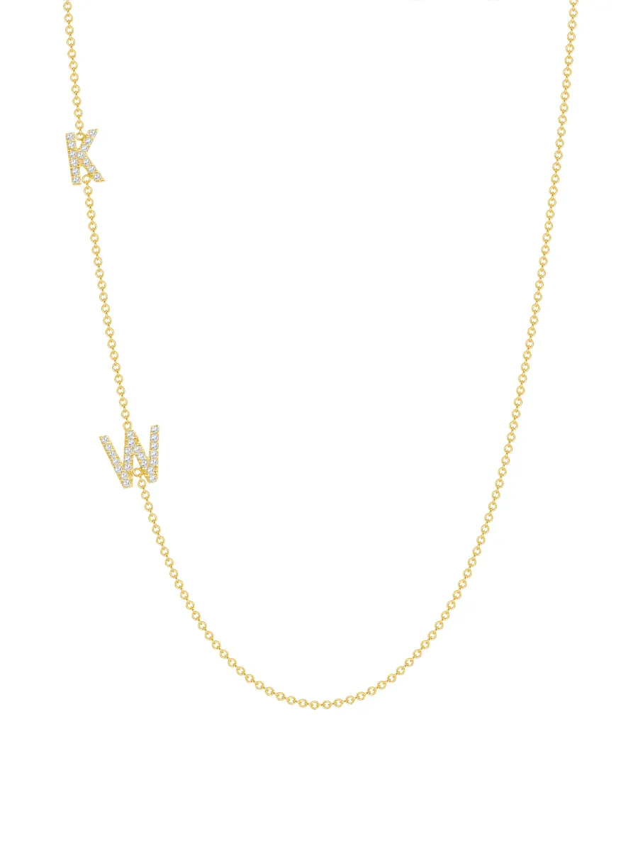 The Diamond Initial Necklace 14K - 2 Letters