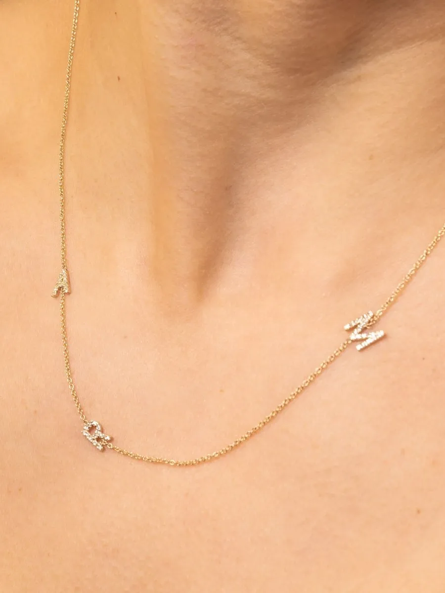 The Diamond Initial Necklace 14K - 2 Letters