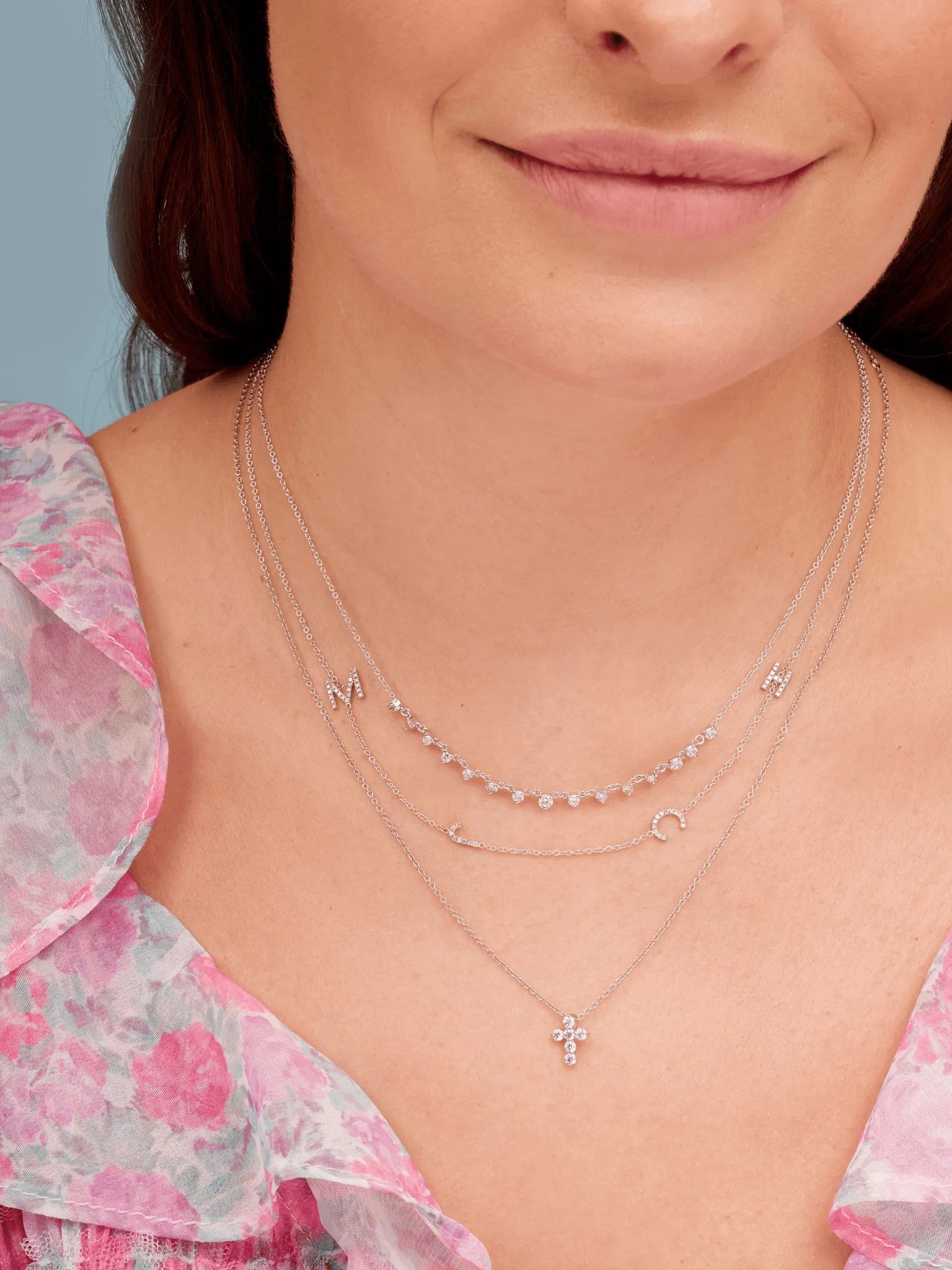 The Diamond Initial Necklace 14K - 2 Letters