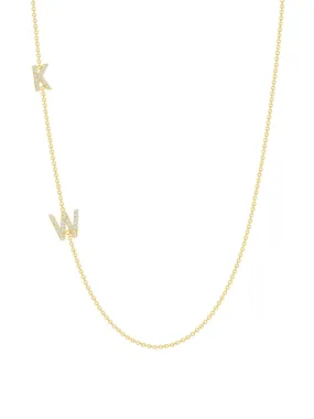 The Diamond Initial Necklace 14K - 2 Letters