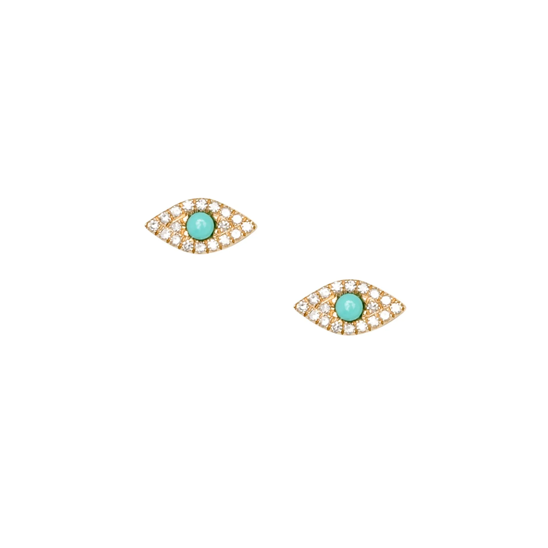 Turquoise Evil Eye Diamond Studs